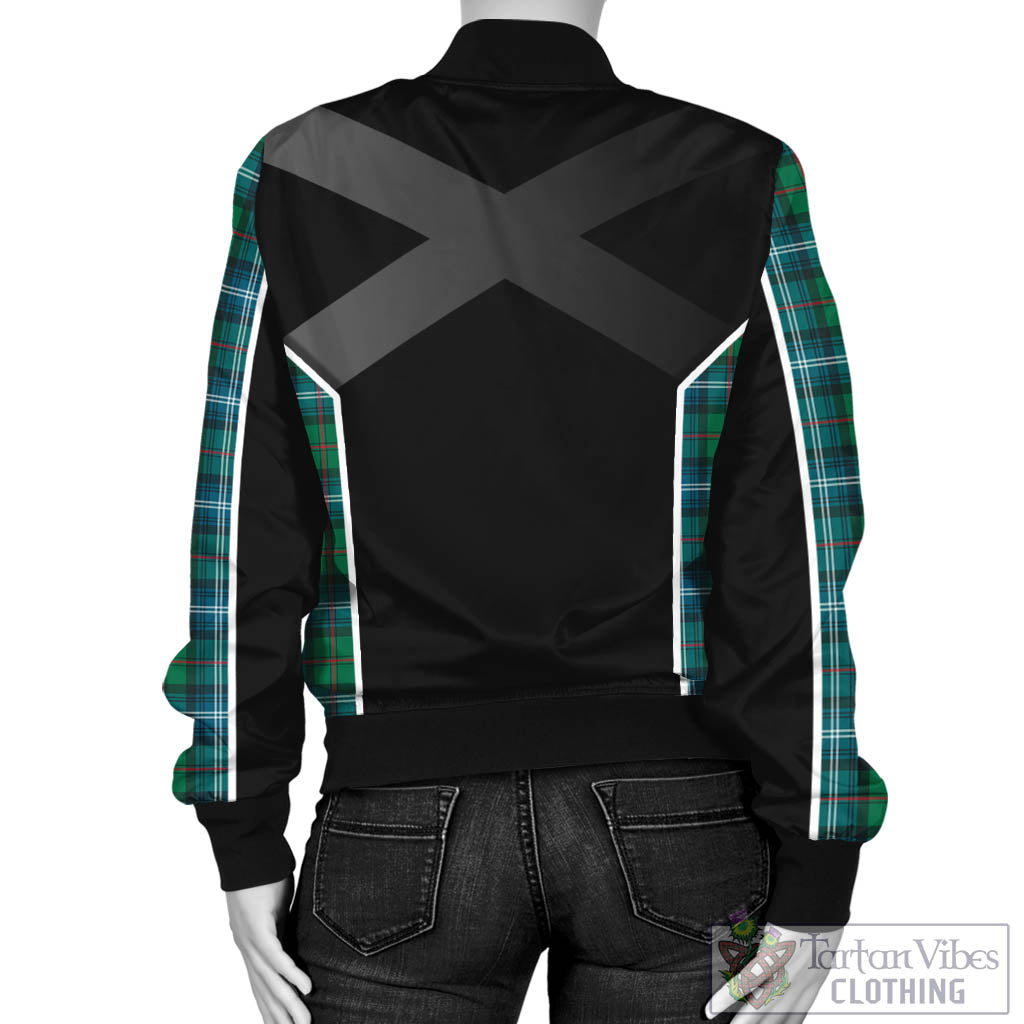 Tartan Vibes Clothing Urquhart Ancient Tartan Bomber Jacket with Family Crest and Scottish Thistle Vibes Sport Style