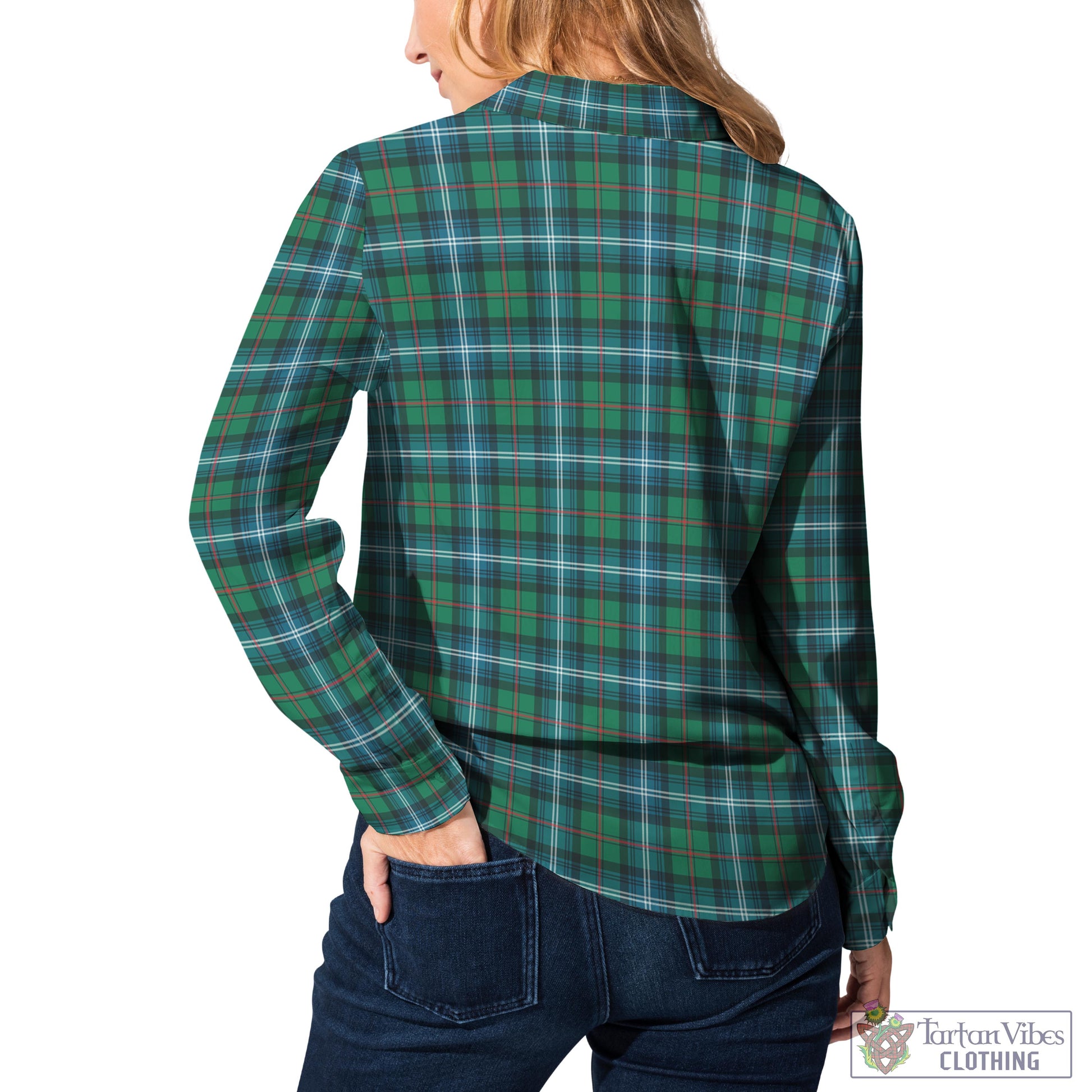 Tartan Vibes Clothing Urquhart Ancient Tartan Womens Casual Shirt with Family Crest