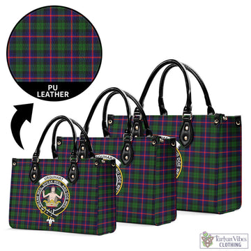 Urquhart Modern Tartan Luxury Leather Handbags with Family Crest