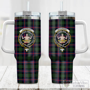 Urquhart Modern Tartan and Family Crest Tumbler with Handle