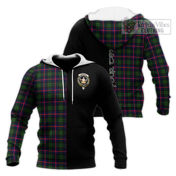 Urquhart Modern Tartan Knitted Hoodie with Family Crest and Half Of Me Style