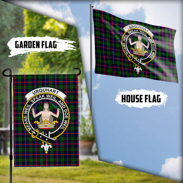 Urquhart Modern Tartan Flag with Family Crest