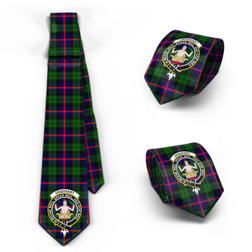 Urquhart Modern Tartan Classic Necktie with Family Crest