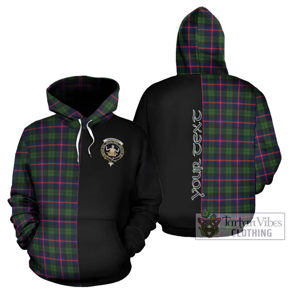 Urquhart Modern Tartan Hoodie with Family Crest and Half Of Me Style Zip Hoodie - Tartanvibesclothing Shop