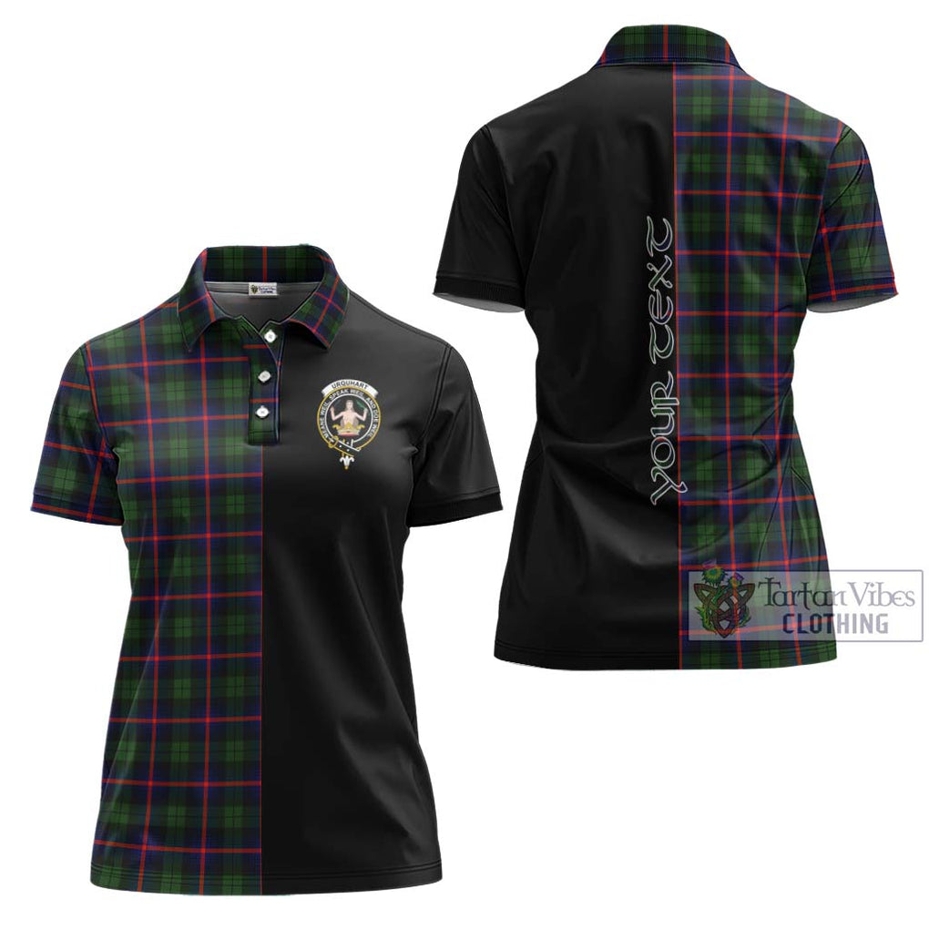 Urquhart Modern Tartan Women's Polo Shirt with Family Crest and Half Of Me Style Women - Tartanvibesclothing Shop