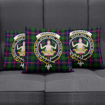 Urquhart Modern Tartan Pillow Cover with Family Crest