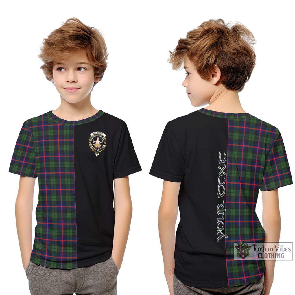 Urquhart Modern Tartan Kid T-Shirt with Family Crest and Half Of Me Style Youth XL Size14 - Tartanvibesclothing Shop