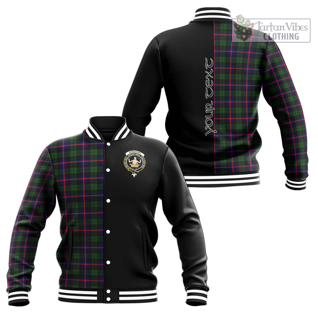 Urquhart Modern Tartan Baseball Jacket with Family Crest and Half Of Me Style Unisex - Tartanvibesclothing Shop