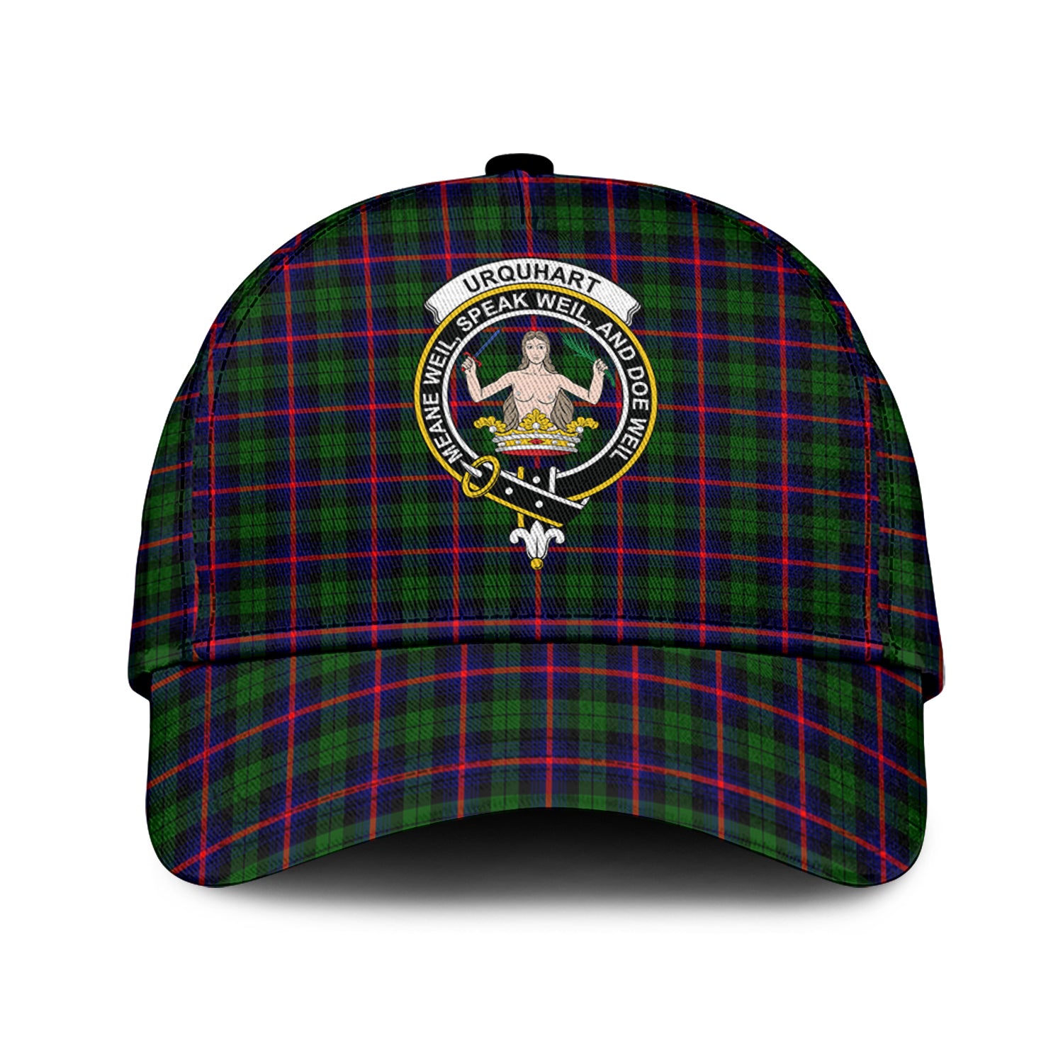 Urquhart Modern Tartan Classic Cap with Family Crest Classic Cap Universal Fit - Tartan Vibes Clothing