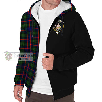 Urquhart Modern Tartan Sherpa Hoodie with Family Crest and Half Of Me Style