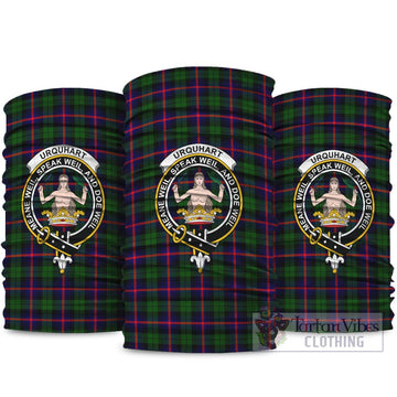 Urquhart Modern Tartan Neck Gaiters, Tartan Bandanas, Tartan Head Band with Family Crest