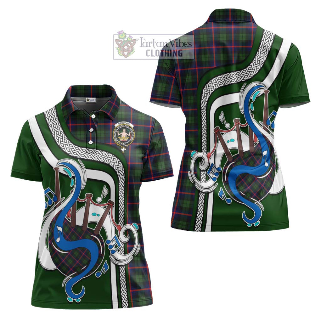 Urquhart Modern Tartan Women's Polo Shirt with Epic Bagpipe Style Women - Tartanvibesclothing Shop