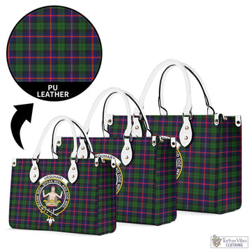 Urquhart Modern Tartan Luxury Leather Handbags with Family Crest