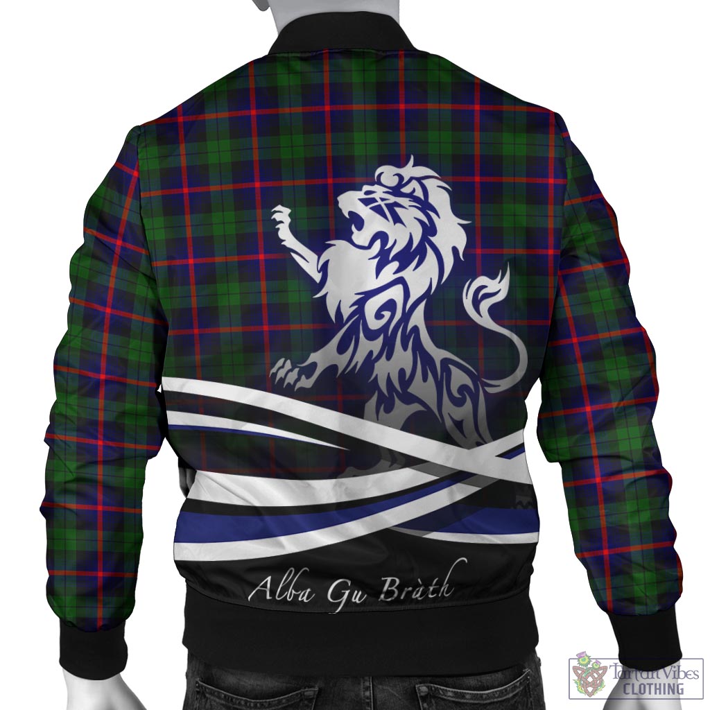 Tartan Vibes Clothing Urquhart Modern Tartan Bomber Jacket with Alba Gu Brath Regal Lion Emblem