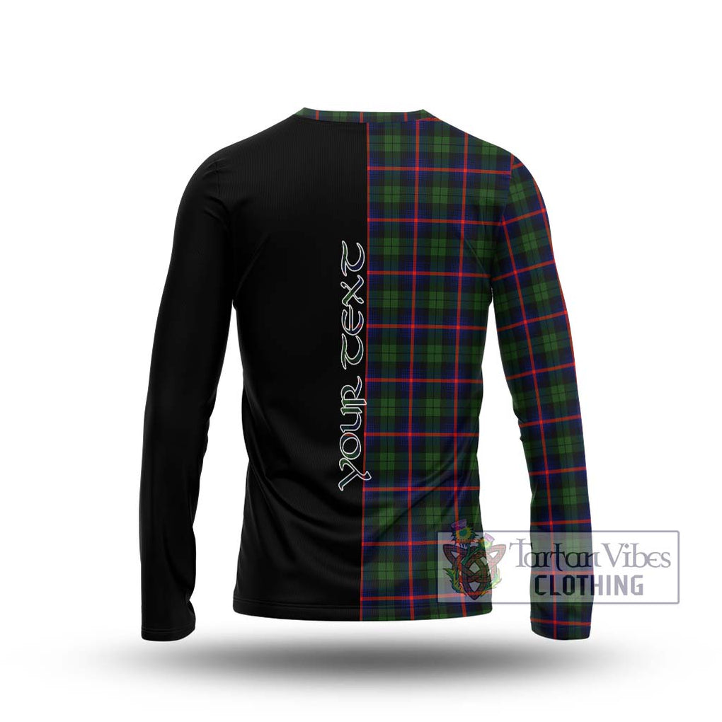 Urquhart Modern Tartan Long Sleeve T-Shirt with Family Crest and Half Of Me Style - Tartanvibesclothing Shop