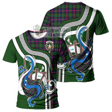 Urquhart Modern Tartan T-Shirt with Epic Bagpipe Style