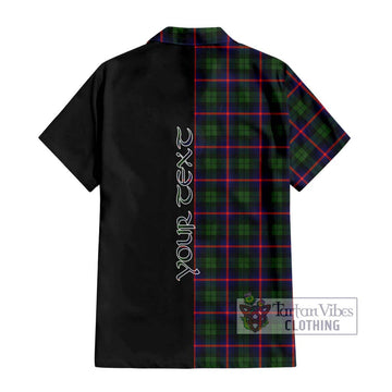 Urquhart Modern Tartan Short Sleeve Button Shirt with Family Crest and Half Of Me Style