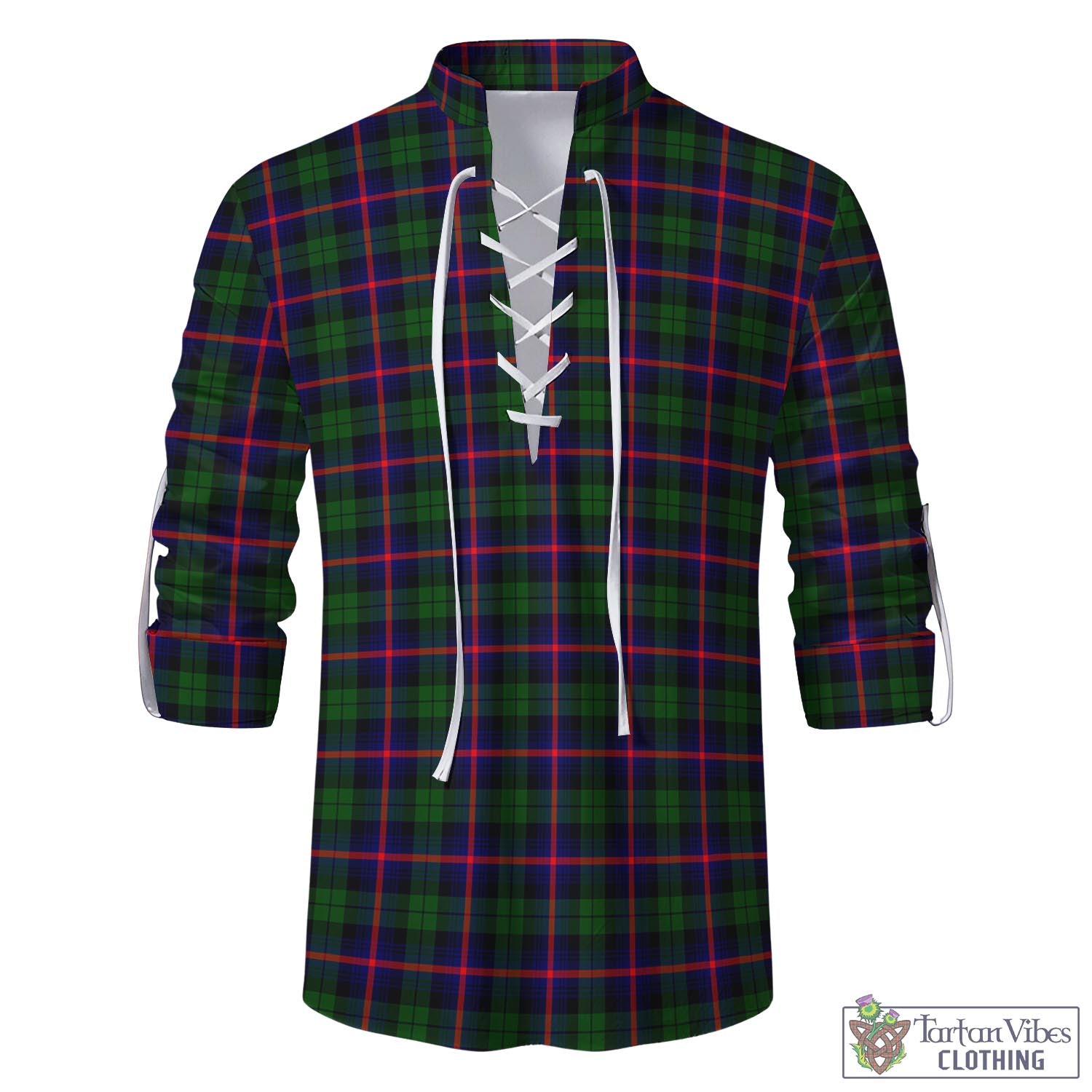 Tartan Vibes Clothing Urquhart Modern Tartan Men's Scottish Traditional Jacobite Ghillie Kilt Shirt