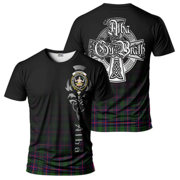 Urquhart Modern Tartan T-Shirt Featuring Alba Gu Brath Family Crest Celtic Inspired