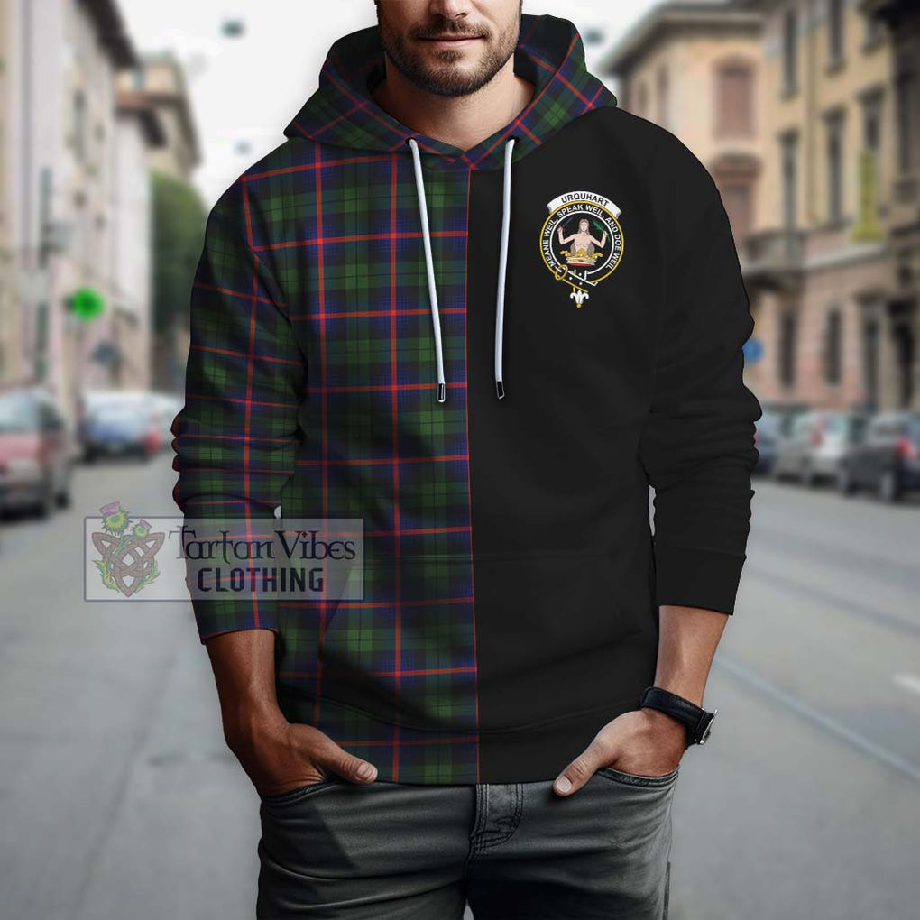 Urquhart Modern Tartan Hoodie with Family Crest and Half Of Me Style - Tartanvibesclothing Shop