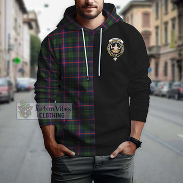 Urquhart Modern Tartan Hoodie with Family Crest and Half Of Me Style