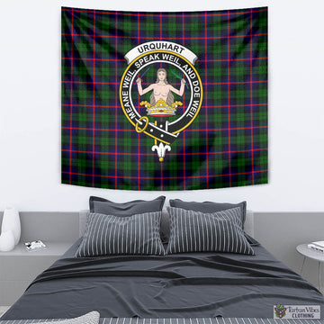 Urquhart Modern Tartan Tapestry Wall Hanging and Home Decor for Room with Family Crest