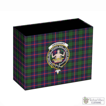 Urquhart Modern Tartan Pen Holder with Family Crest