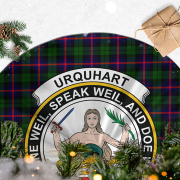 Urquhart Modern Tartan Christmas Tree Skirt with Family Crest