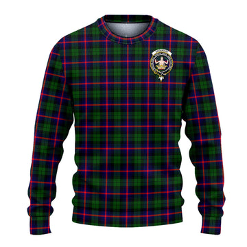 Urquhart Modern Tartan Ugly Sweater with Family Crest