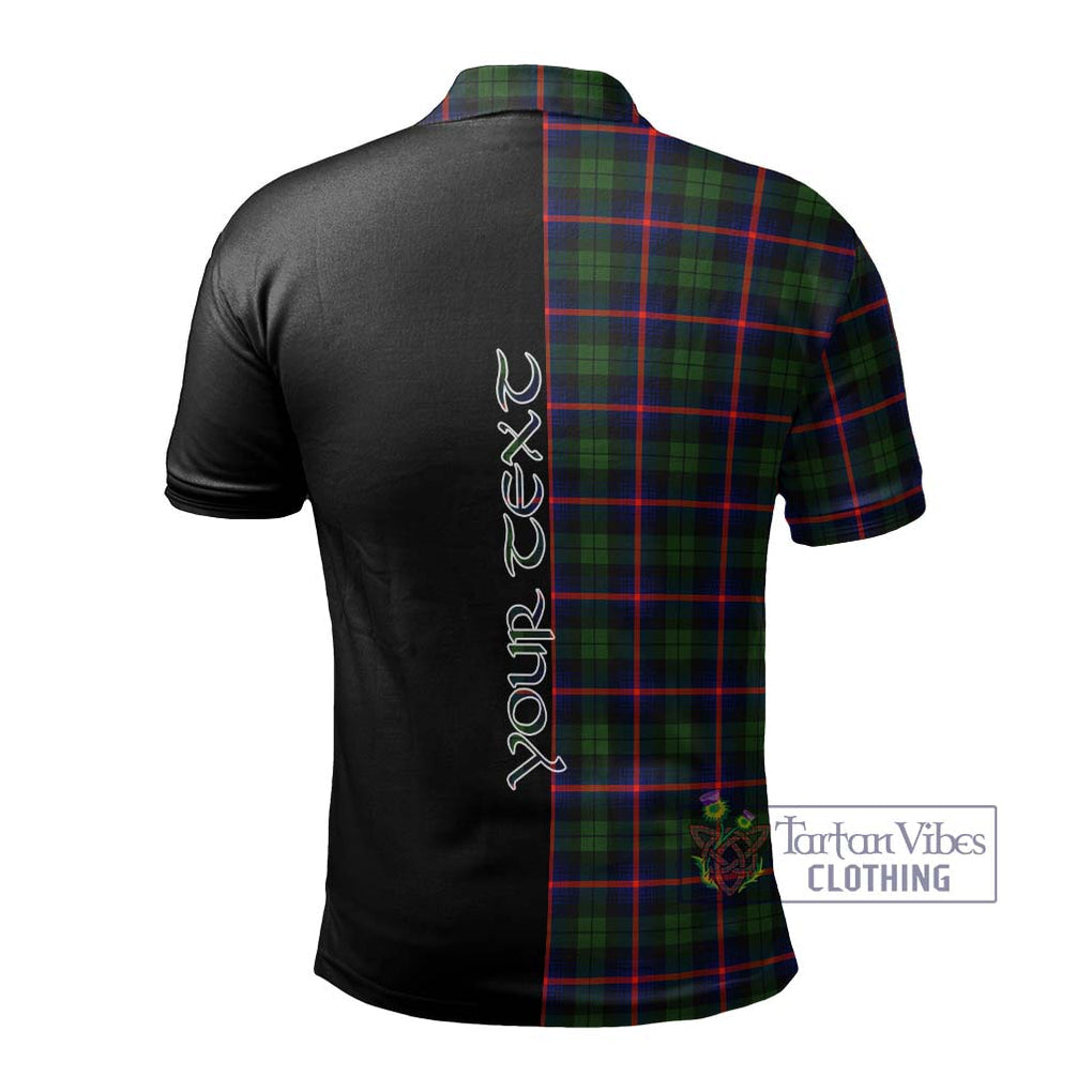 Urquhart Modern Tartan Polo Shirt with Family Crest and Half Of Me Style - Tartanvibesclothing Shop