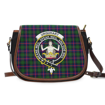 Urquhart Modern Tartan Saddle Bag with Family Crest