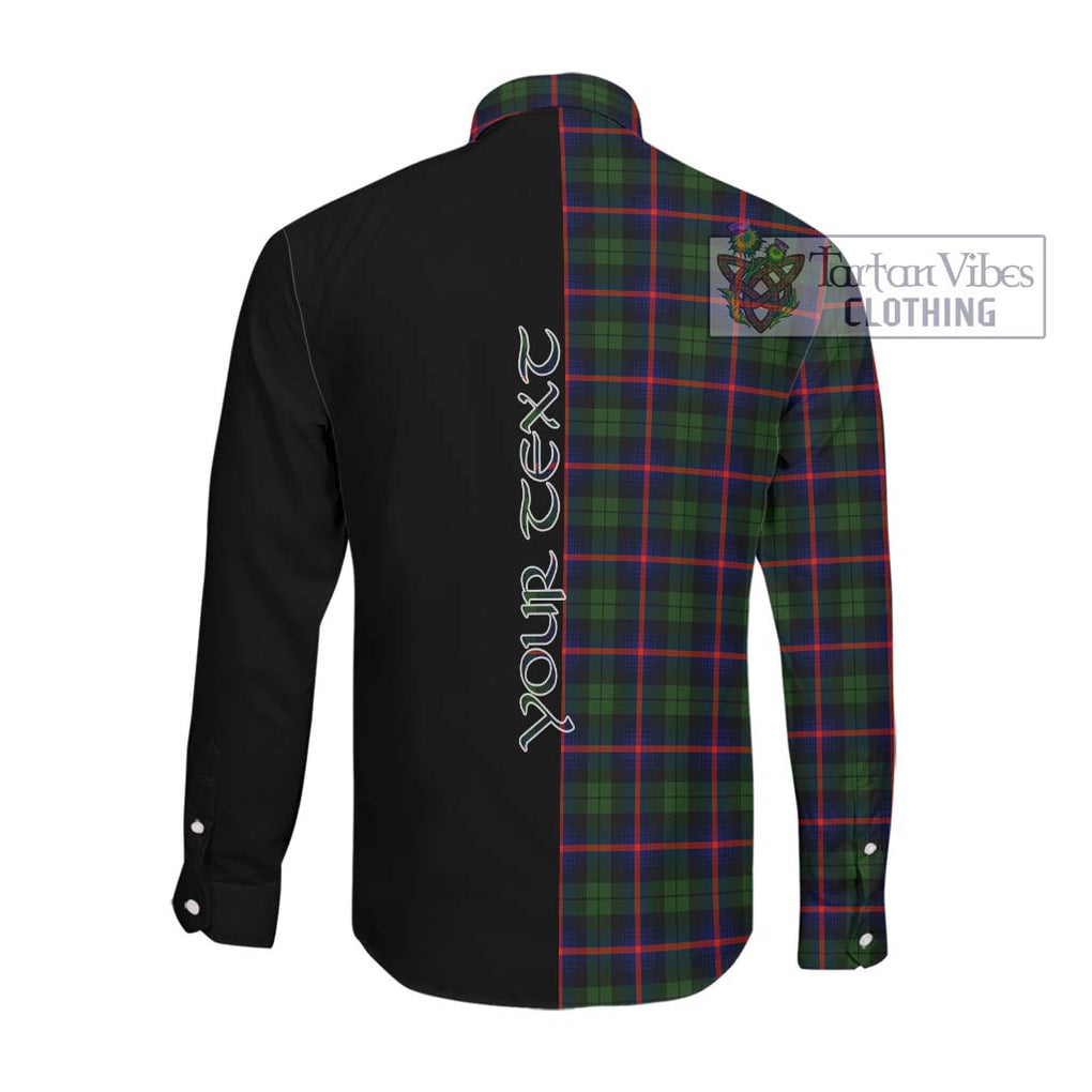 Urquhart Modern Tartan Long Sleeve Button Shirt with Family Crest and Half Of Me Style Men's Shirt - Tartanvibesclothing Shop