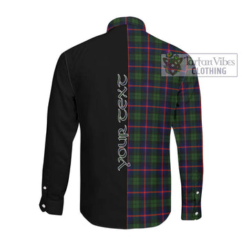 Urquhart Modern Tartan Long Sleeve Button Shirt with Family Crest and Half Of Me Style