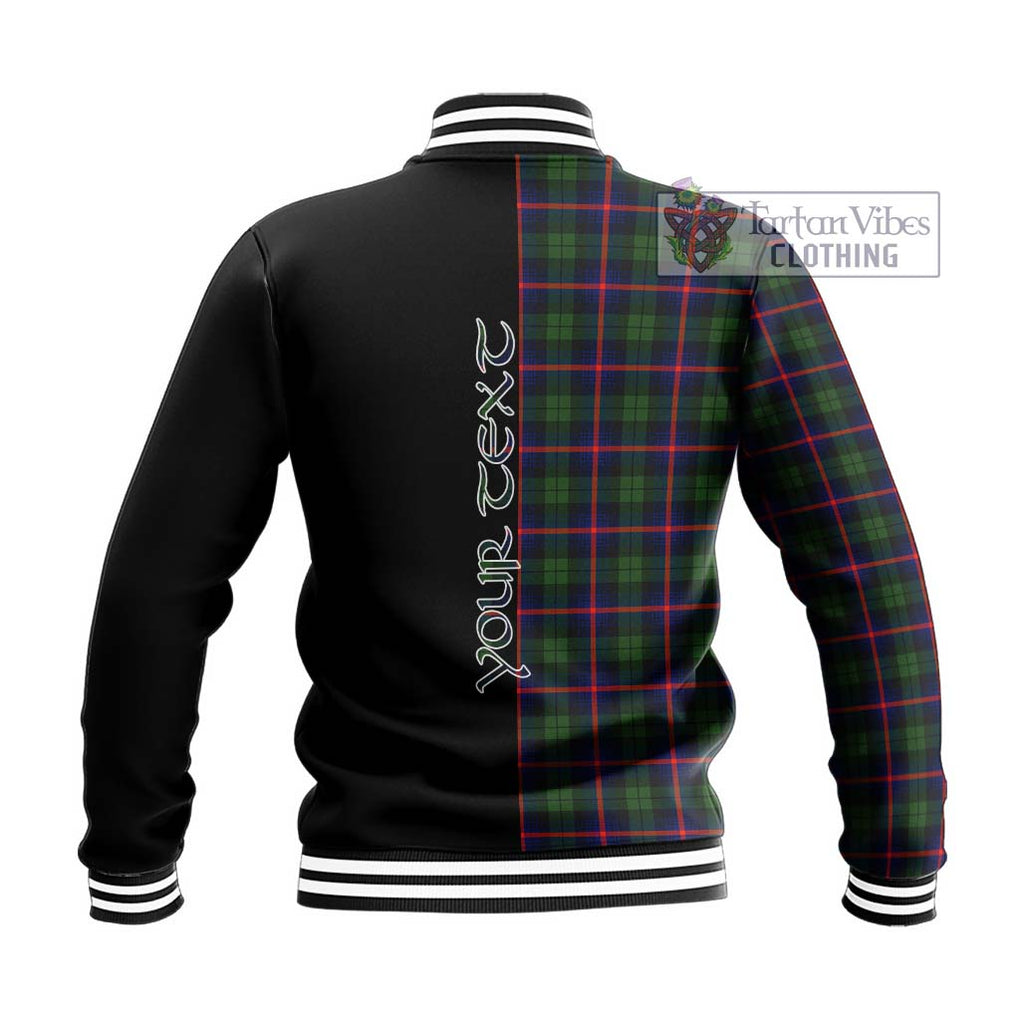 Urquhart Modern Tartan Baseball Jacket with Family Crest and Half Of Me Style - Tartanvibesclothing Shop