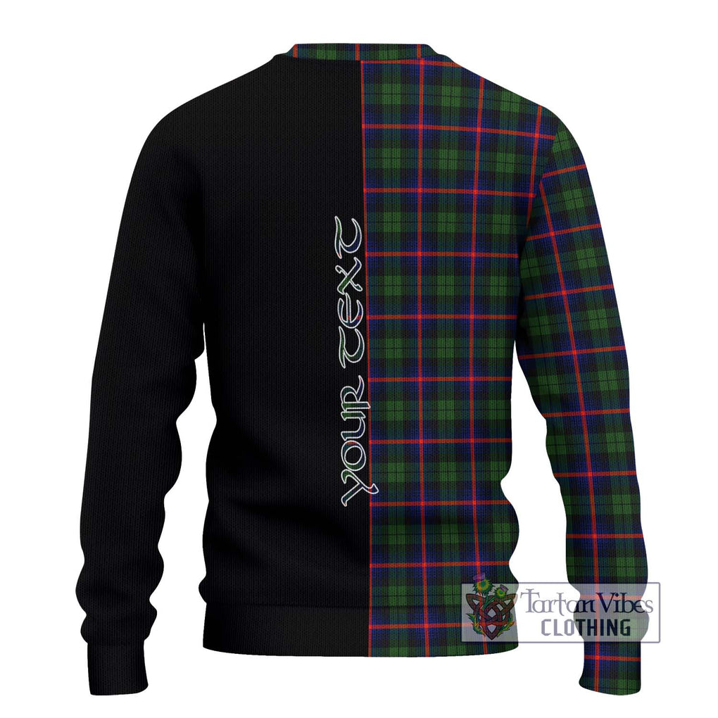 Urquhart Modern Tartan Knitted Sweater with Family Crest and Half Of Me Style - Tartanvibesclothing Shop