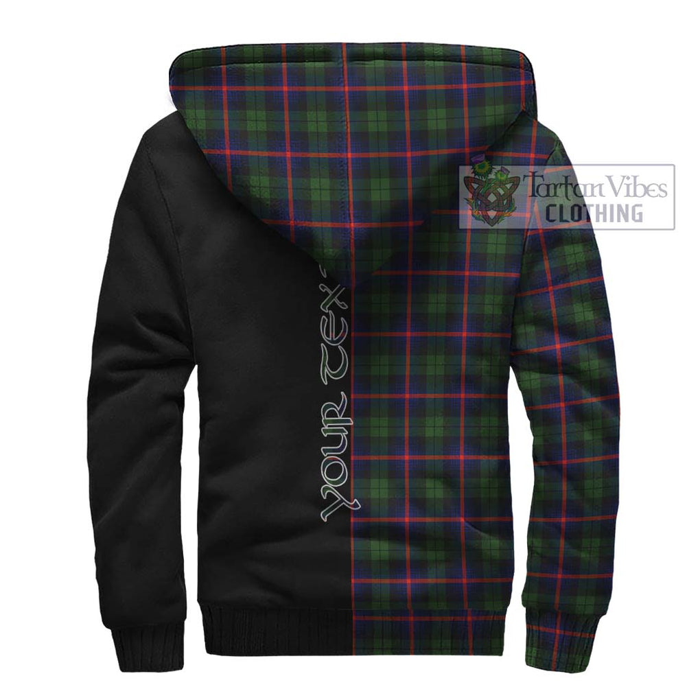 Urquhart Modern Tartan Sherpa Hoodie with Family Crest and Half Of Me Style - Tartanvibesclothing Shop