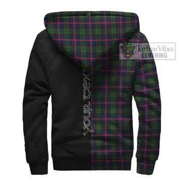 Urquhart Modern Tartan Sherpa Hoodie with Family Crest and Half Of Me Style