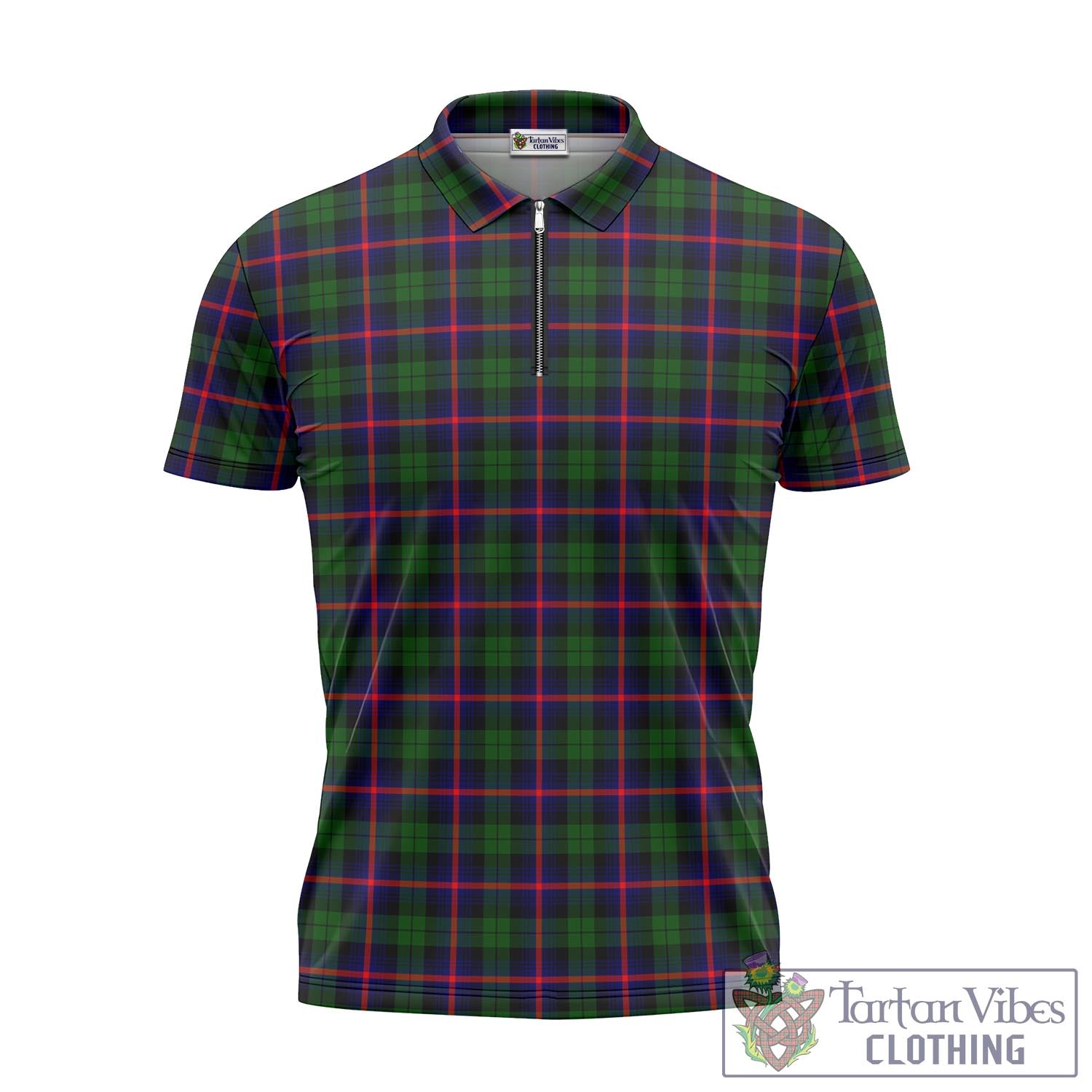 Tartan Vibes Clothing Urquhart Modern Tartan Zipper Polo Shirt