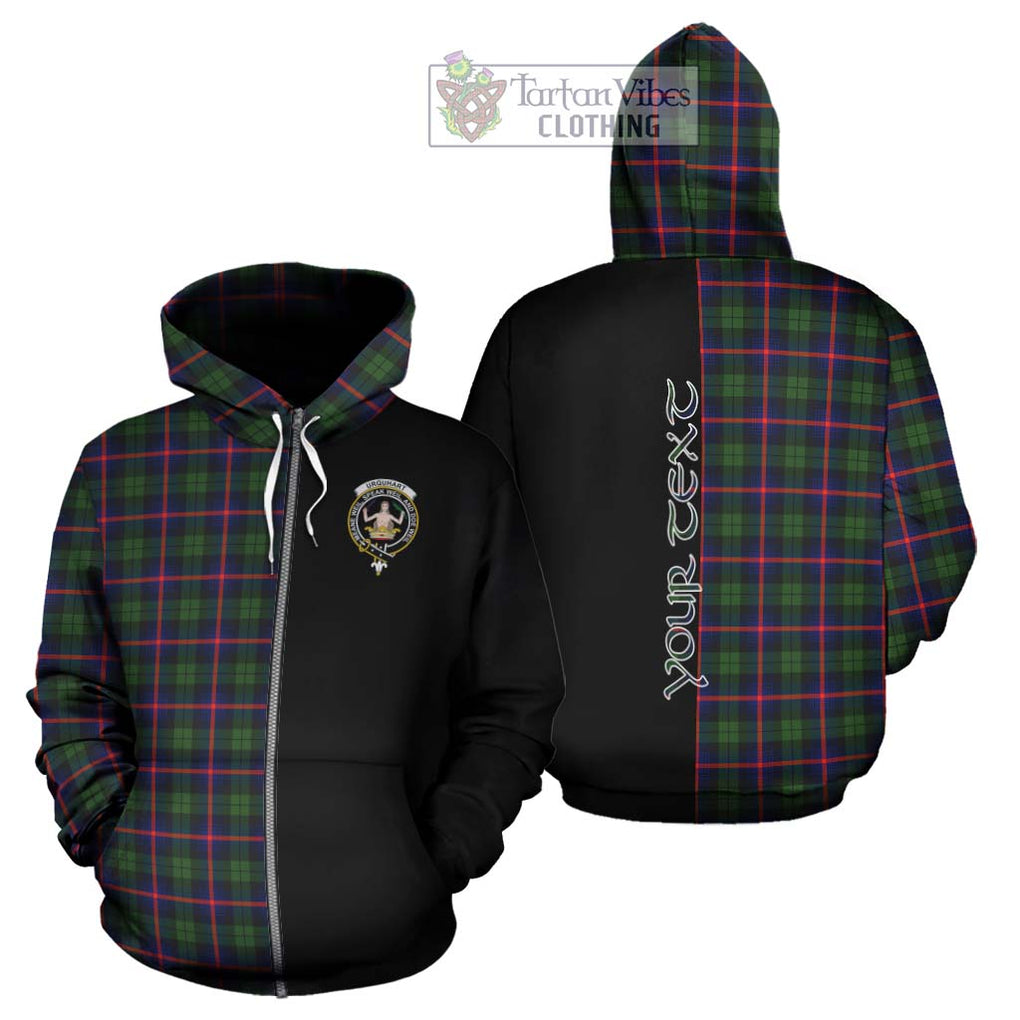 Urquhart Modern Tartan Hoodie with Family Crest and Half Of Me Style - Tartanvibesclothing Shop