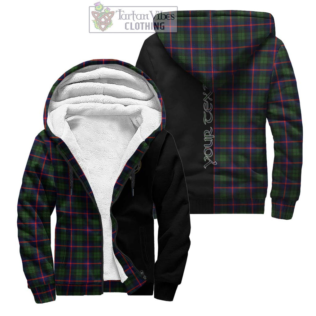 Urquhart Modern Tartan Sherpa Hoodie with Family Crest and Half Of Me Style Unisex - Tartanvibesclothing Shop