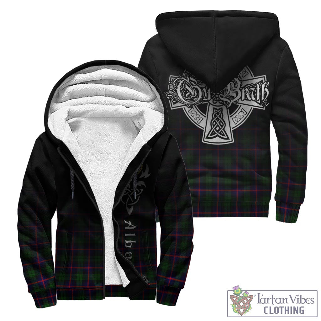 Tartan Vibes Clothing Urquhart Modern Tartan Sherpa Hoodie Featuring Alba Gu Brath Family Crest Celtic Inspired