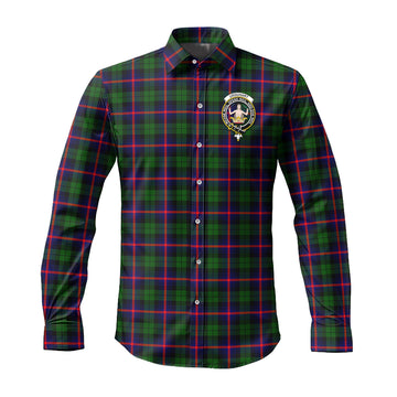 Urquhart Modern Tartan Long Sleeve Button Up Shirt with Family Crest