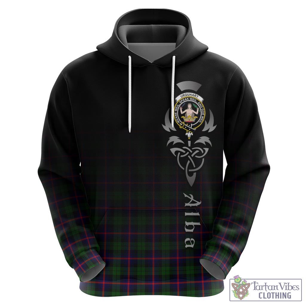 Tartan Vibes Clothing Urquhart Modern Tartan Hoodie Featuring Alba Gu Brath Family Crest Celtic Inspired