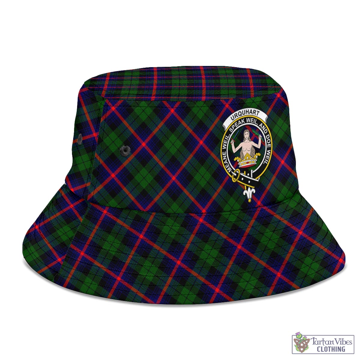 Tartan Vibes Clothing Urquhart Modern Tartan Bucket Hat with Family Crest