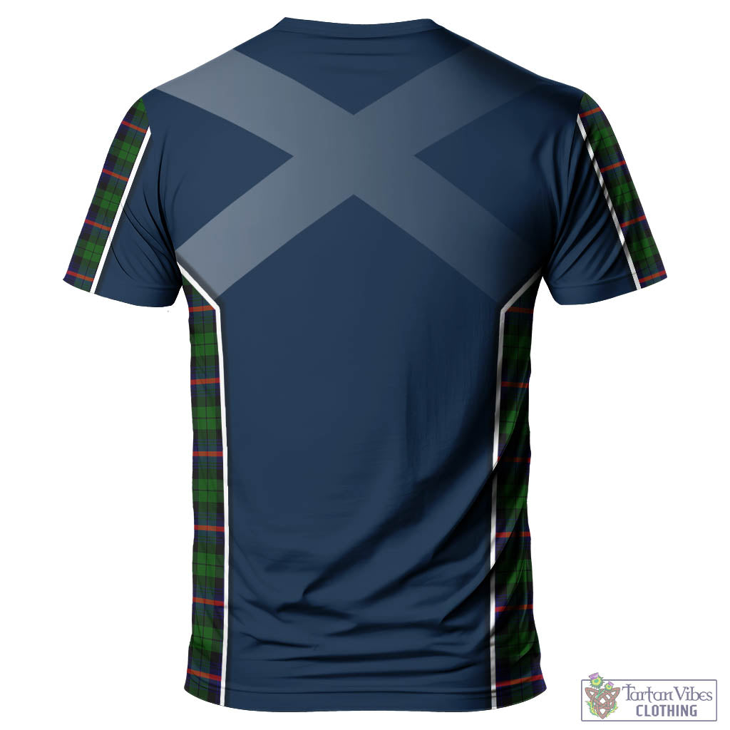 Tartan Vibes Clothing Urquhart Modern Tartan T-Shirt with Family Crest and Scottish Thistle Vibes Sport Style