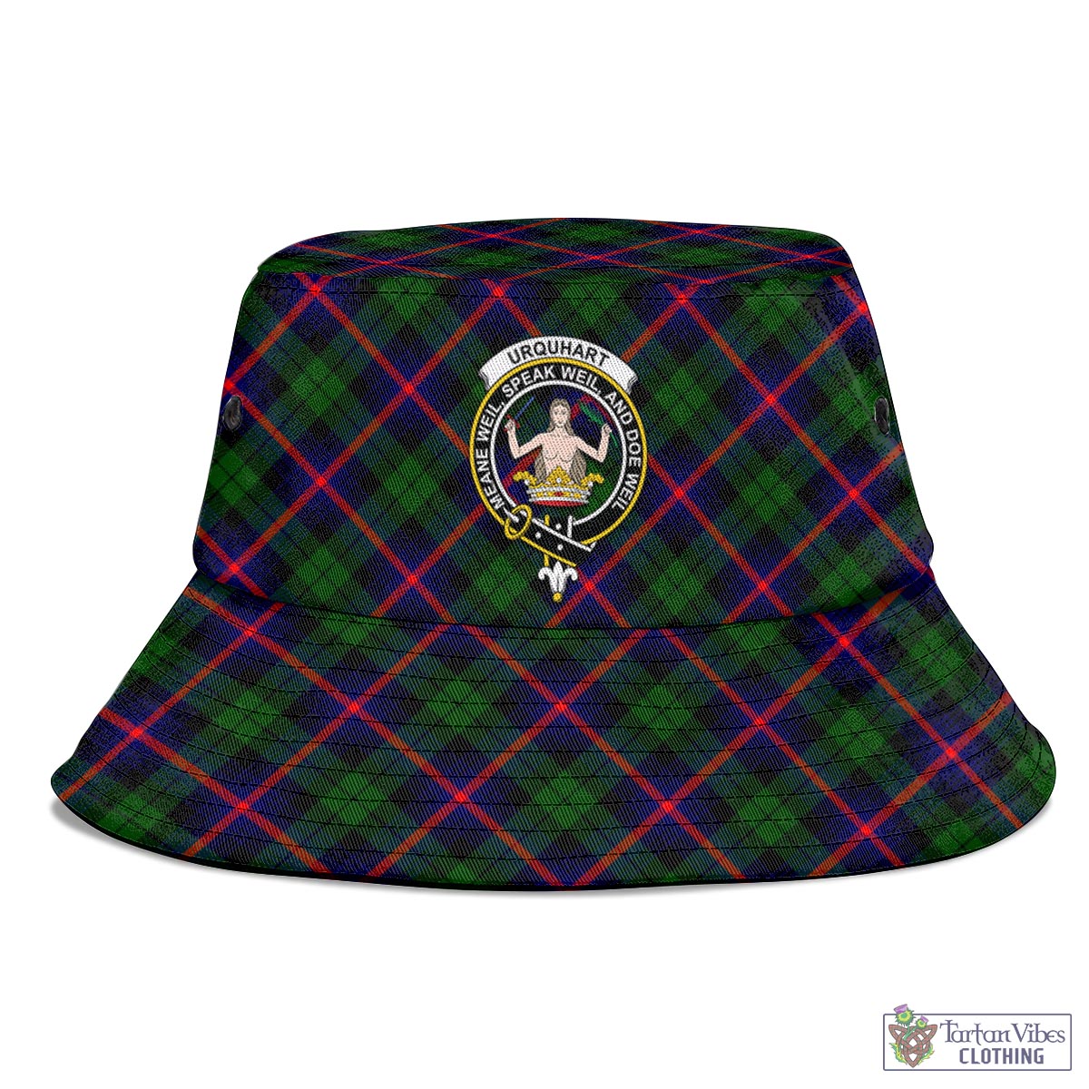 Tartan Vibes Clothing Urquhart Modern Tartan Bucket Hat with Family Crest