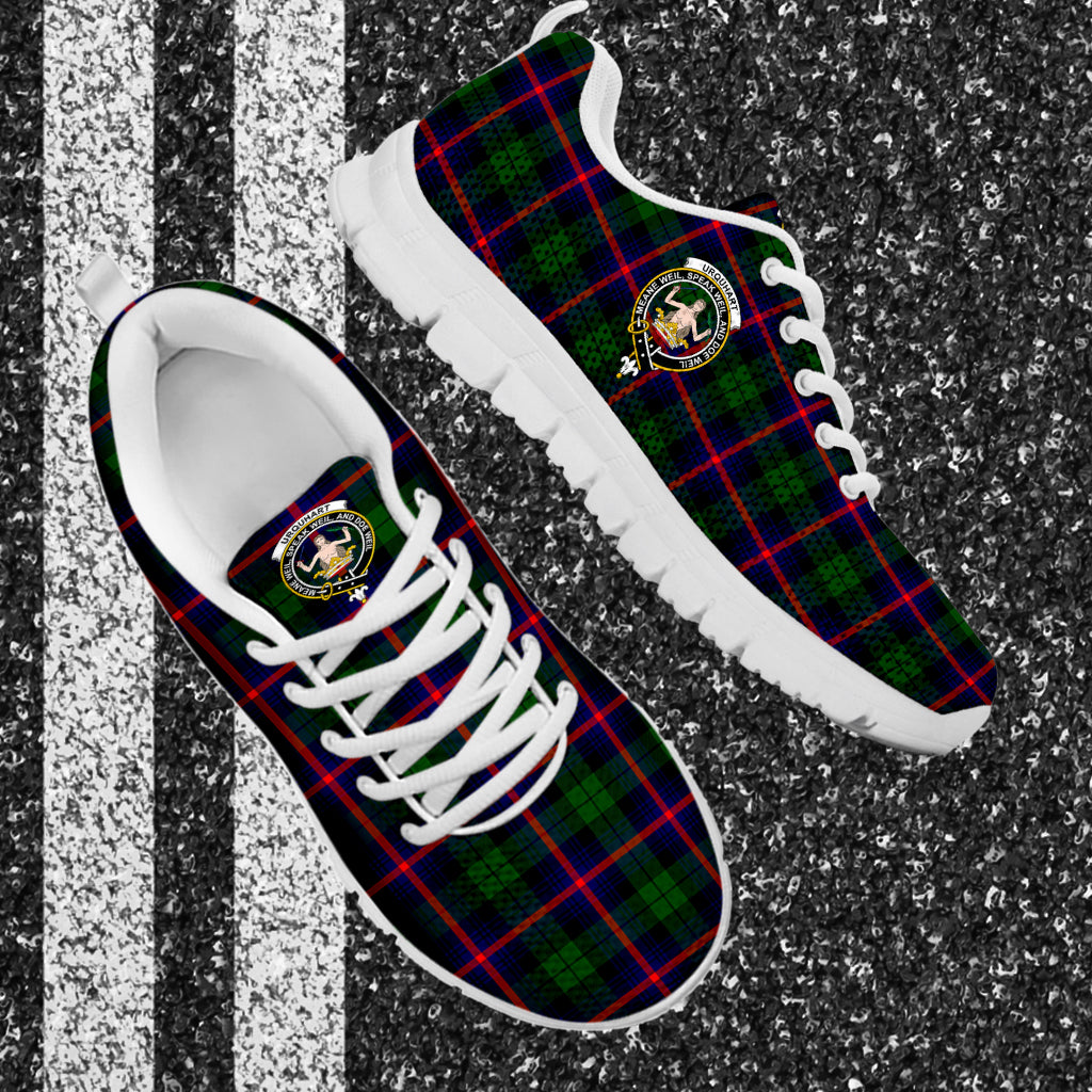 Urquhart Modern Tartan Sneakers with Family Crest - Tartan Vibes Clothing