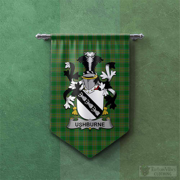 Ushburne Irish Clan Tartan Gonfalon, Tartan Banner with Coat of Arms Chevron - Tartan Vibes Clothing