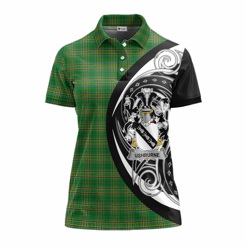 Ushburne Irish Clan Women's Polo Shirt Celtic Circle Style Women - Tartan Vibes Clothing