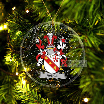 Vance Irish Clan Christmas Glass Ornament with Coat of Arms